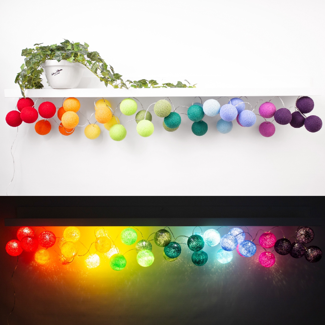String of 20/35/50 Rainbow Lights by the Cotton Ball Lights Co. - Seven  Colonial